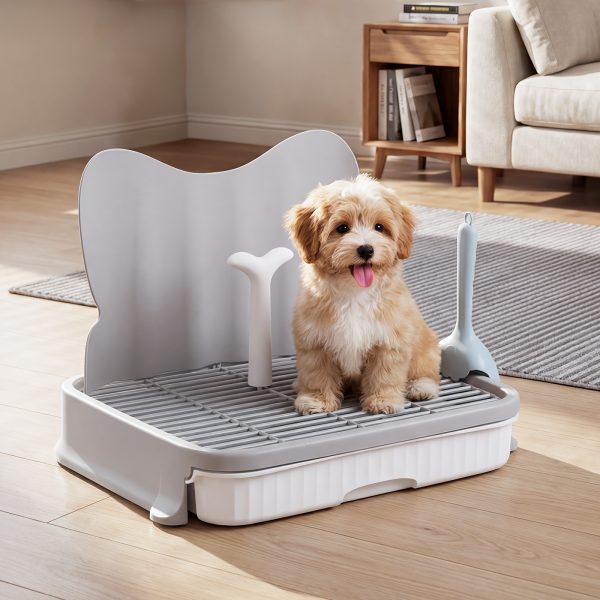 Olita pentru Caini cu Tavă Anti-Stropire si Anti-Scurgere pentru Urina | Design de Perete Anti-Stropire, Stabil si Usor de Curatat, Toaleta Interioara Designata pentru Animale de Companie, Dispozitiv de Antrenament la Olita pentru Cainei, Tavă pentru Dezechibratul Animalelor de Companie, Fabricata din PE de Ezify