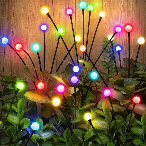Lumini solare tip licurici cu 6/8/10 LED-uri, lumini de exterior pentru grădină, petreceri, disponibile în 2 culori: calde și colorate