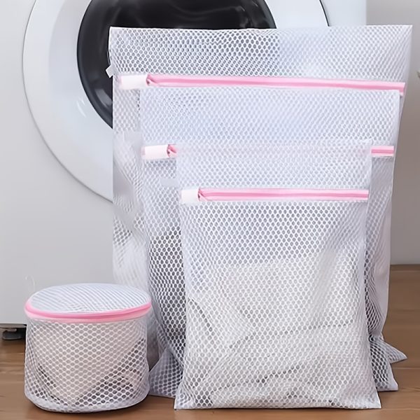 Set de 3 saci de rufe din plasă durabilă | cu fermoar | Potrivite pentru haine delicate, lenjerie și îmbrăcăminte, concepute pentru mașini de spălat, saci de rufe