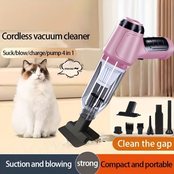 Aspirator portabil puternic fără fir,încărcare USB, mini, ușor, pentru curățarea prafului, părului, spațiile de pe canapea, desktopuri, spațiile de pe scări, animale de companie