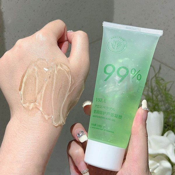 Gel de Aloe Vera 99% - 100g pentru Față și Corp pentru Bărbați și Femei, Toate Tipurile de Piele, Gel Hidratant Hipolergenic cu Ingrediente Naturale, Îngrijire Post-Solară, Gel pentru Corp | Senzație Răcoritoare | Formulă Blândă